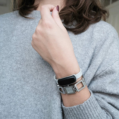 BOND TOUCH Adjustable TPU Wristband Vibrating Silicone Bracelet, Grey Stone