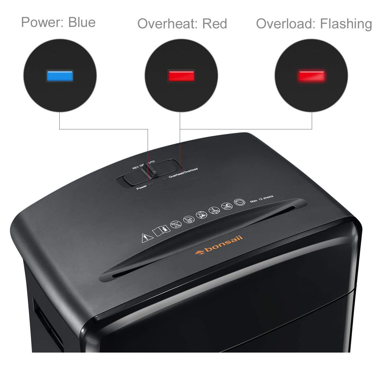 Bonsaii C220-A Portable 12 Sheet Cross Cut Paper, Card, and Disc Shredder Bin