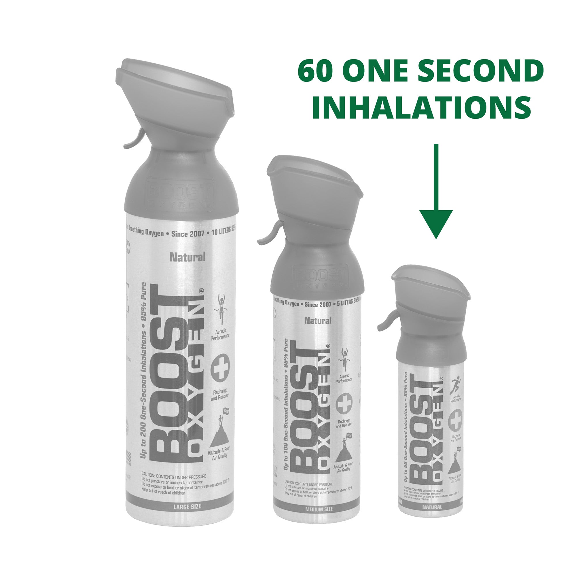 Boost Oxygen 3 Liter Pocket Sized Canned Oxygen w/Mouthpiece, Menthol Eucalyptus - VMInnovations