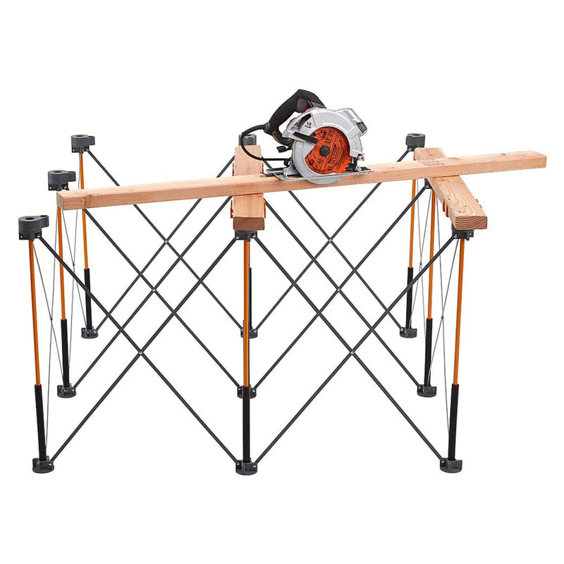 Bora Centipede CK9S Portable 4 by 4 Foot 9 Strut Workstand Table, Black & Orange