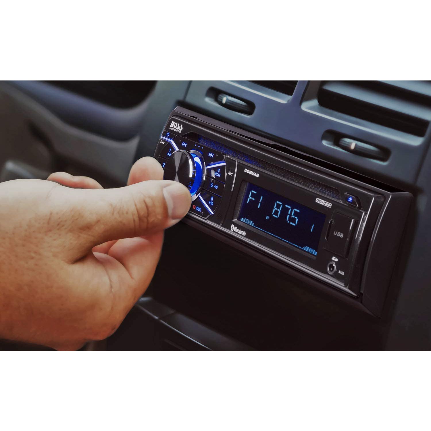BOSS Audio Single DIN Bluetooth Stereo System w/Full Range Speaker Pair (4 Pack)