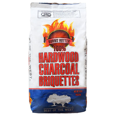 Best of the West Natural Hardwood Charcoal Briquettes for Grilling, 10 Pound Bag