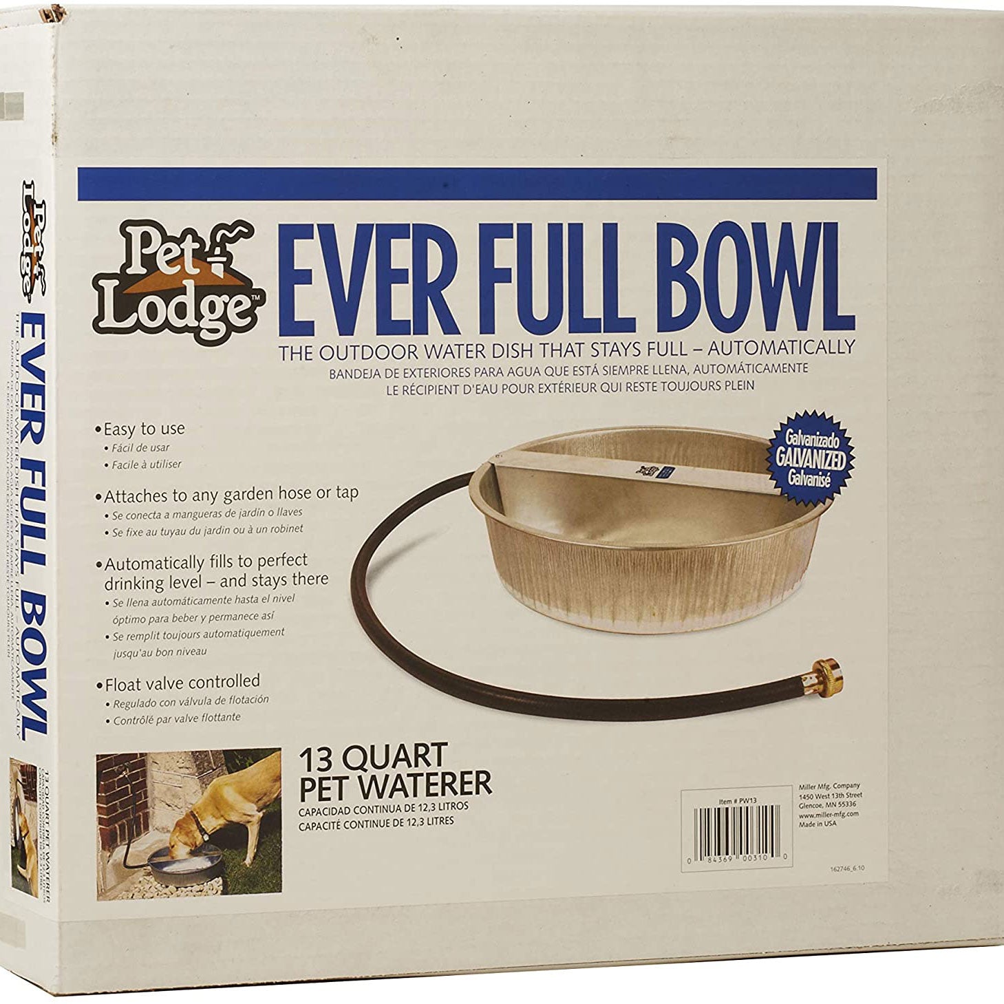 Little Giant 13-Quart Galvanized Steel Ever Full Pet Water Bowl Dish (Used) - VMInnovations