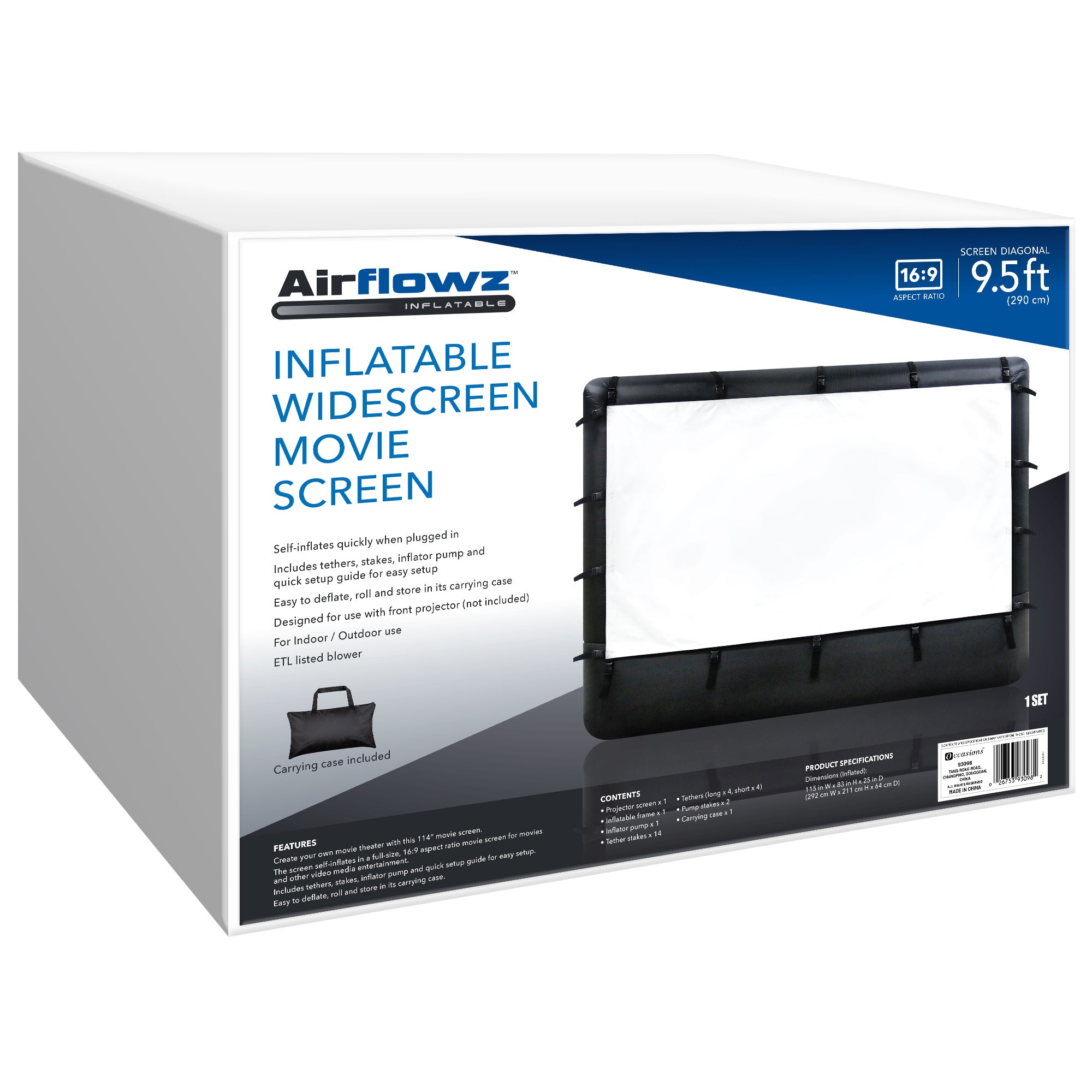 Airflowz 9.5' Inflatable Widescreen Movie Projection Screen w/Blower (2 Pack) - VMInnovations