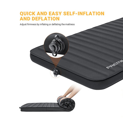 KingCamp 78 x 29.9 Inch Outdoor Waterproof Self Inflating Sleeping Pad, Black