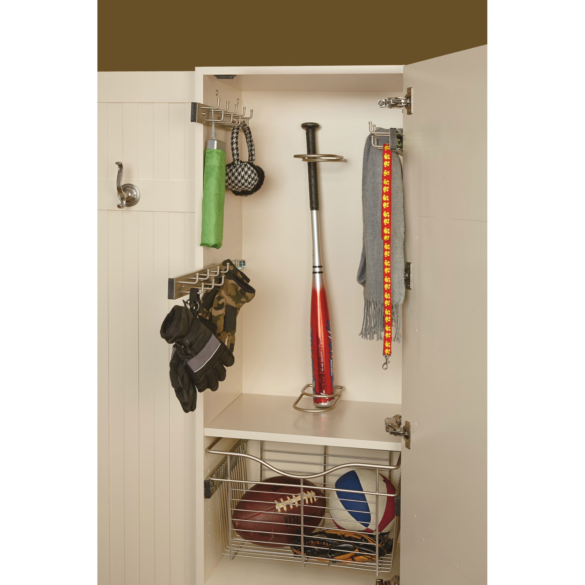 Rev-a-Shelf BRC-14CR 14 Inch Wall Mounted Pullout Belt Rack, Chrome (3 Pack)