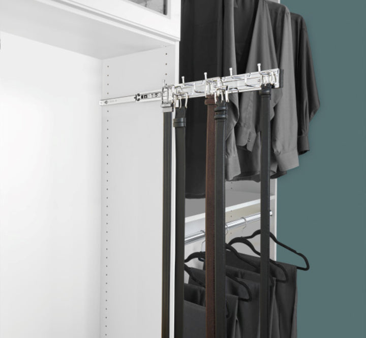 Rev-a-Shelf BRC-14CR 14" Mounted Pullout Belt Rack Organizer, Chrome (2 Pack) - VMInnovations