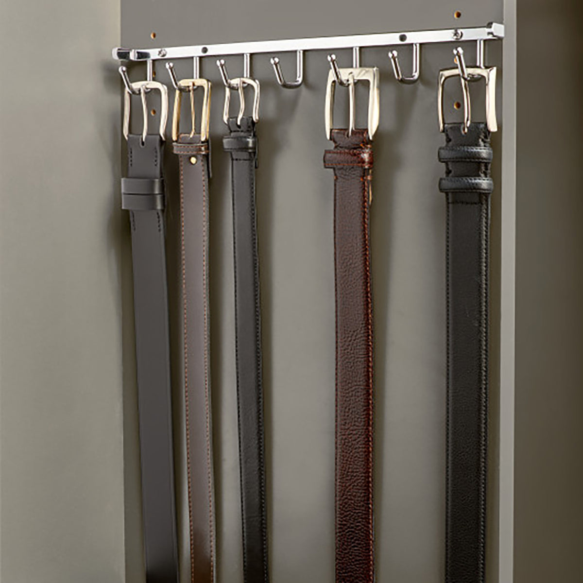 Rev-A-Shelf Sidelines 14" Chrome Closet Wall Belt Rack Organizer (Open Box)