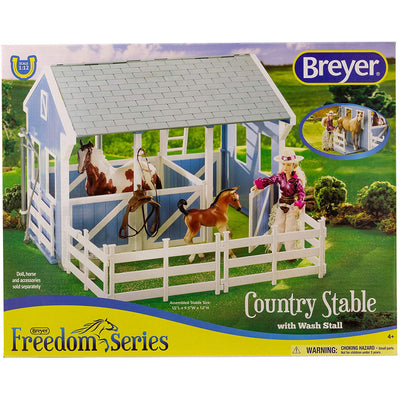 Breyer 699 Freedom Series Country Stable Horse Stable Play Set 1:12 Scale, Blue