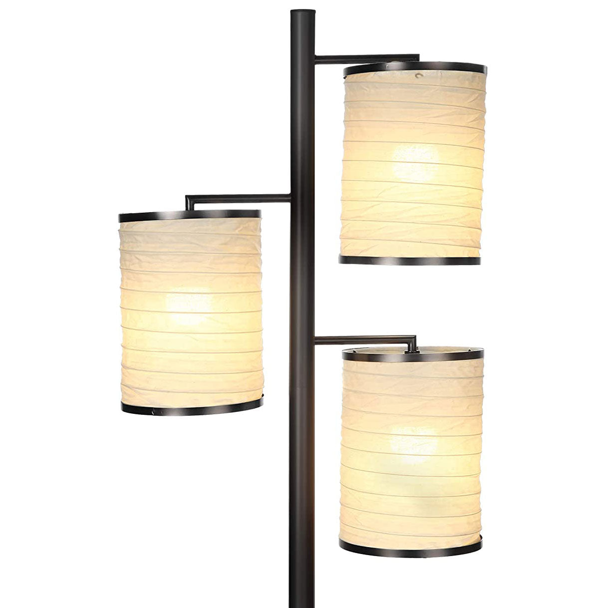 Brightech Liam Asian Lantern Shade Tree LED Floor Lamp Light, Black (For Parts) - VMInnovations
