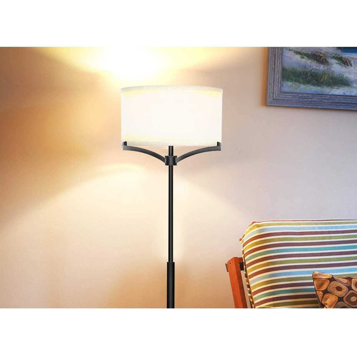 Brightech Elijah Mid Century 62" Tall Home LED Floor Lamp, Black (For Parts)