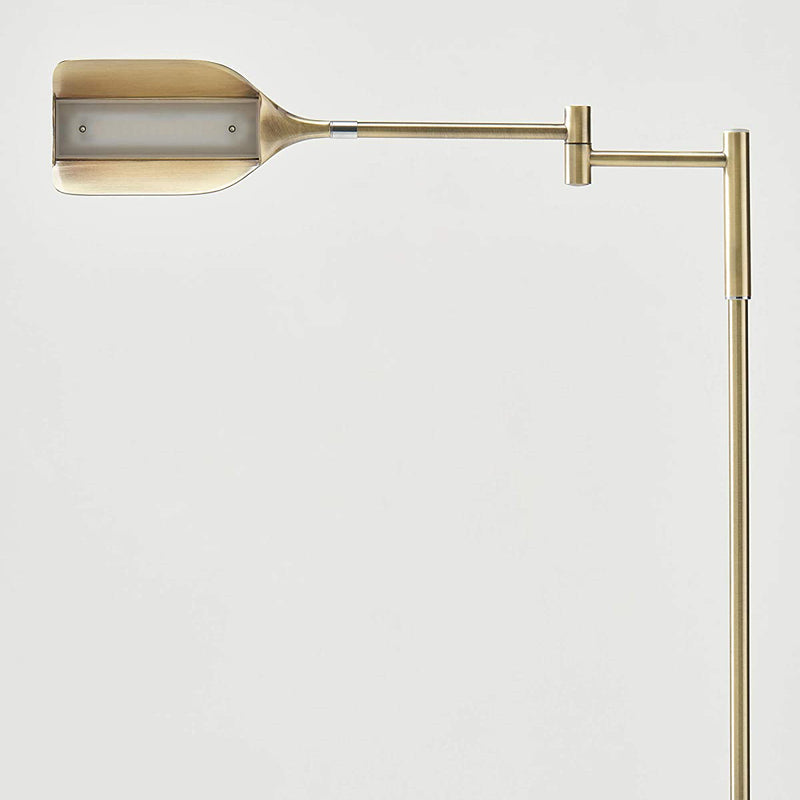 Brightech Leaf 53" Tall Vintage LED Floor Lamp w/ Adjustable Arm, Gold (2 Pack)