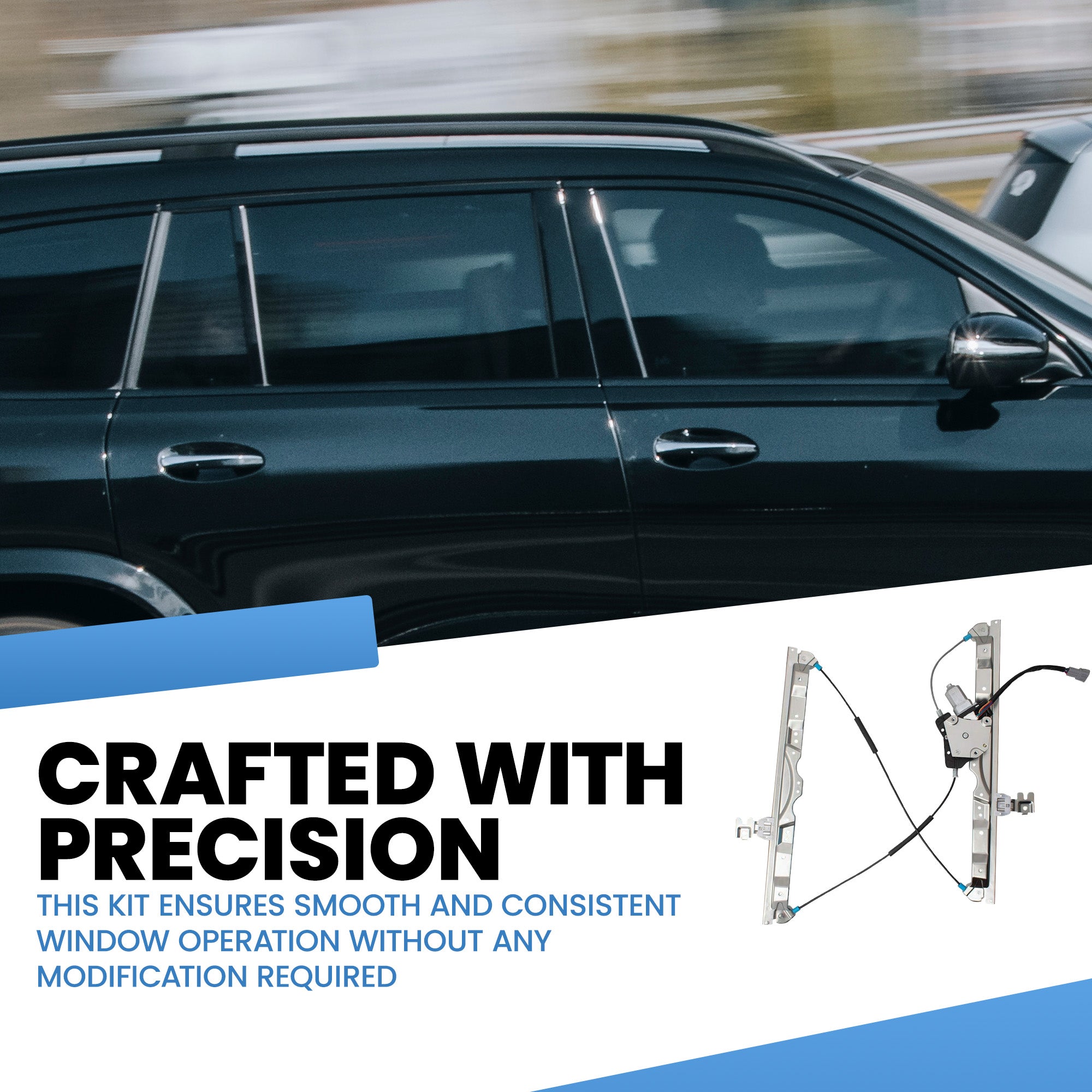 Brock Replacement Passengers Front Power Window Lift Regulator with Motor, Right (For Parts)