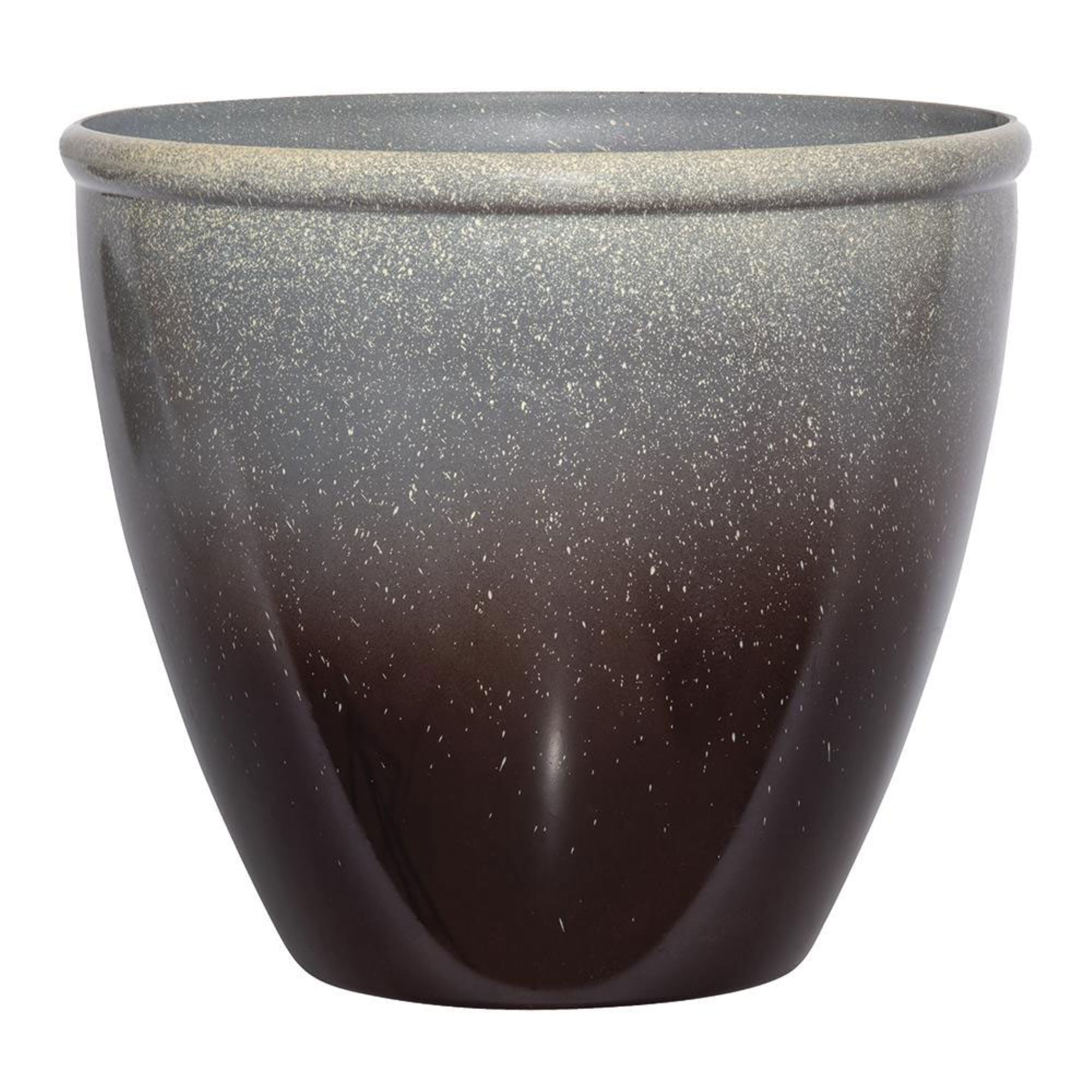 Suncast Seneca 16" Diameter Ombre Planter Flower Pot, Bronze/Brown (Open Box)