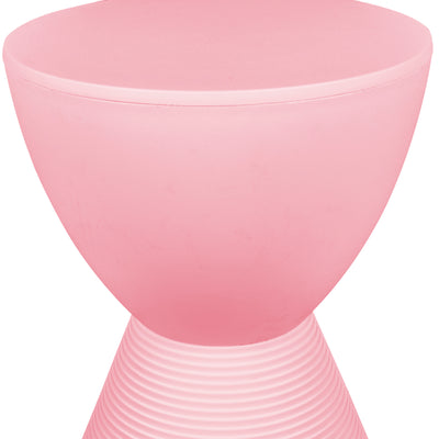 LeisureMod Boyd Indoor/Outdoor Modern Hourglass Accent Side End Table, Pink