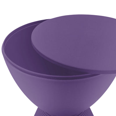 LeisureMod Boyd Indoor/Outdoor Modern Hourglass Accent Side End Table, Purple