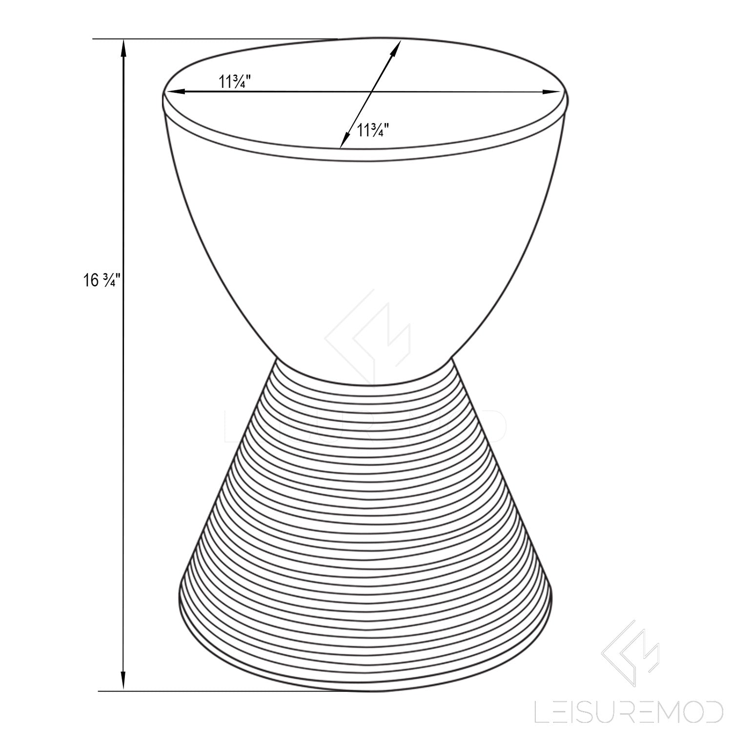 LeisureMod Boyd In/Outdoor Modern Hourglass Accent Side Table, Taupe (Open Box) - VMInnovations