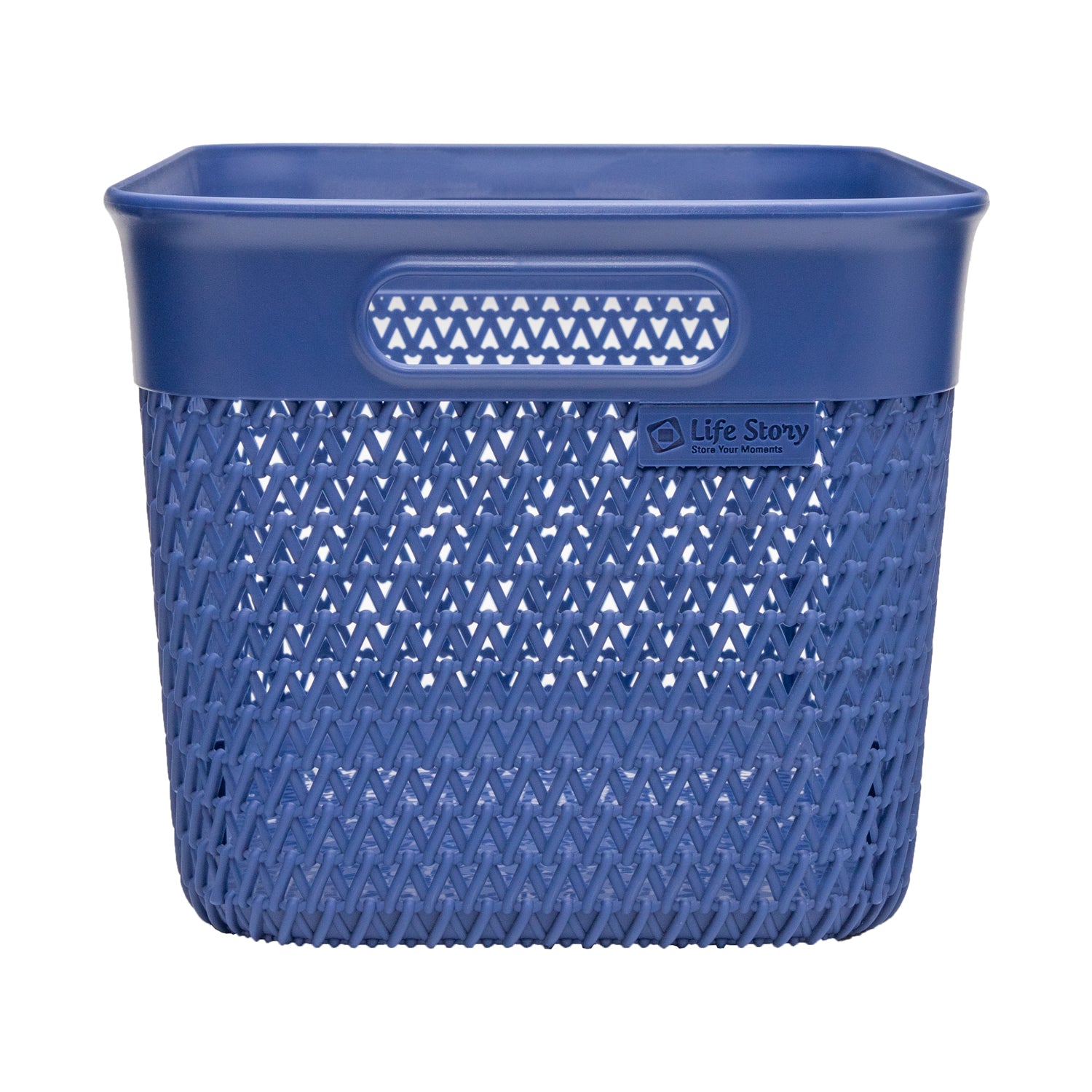 Life Story Lightweight Heavy Duty Storage Woven Trendy Basket 16 Quarts, Blue - VMInnovations