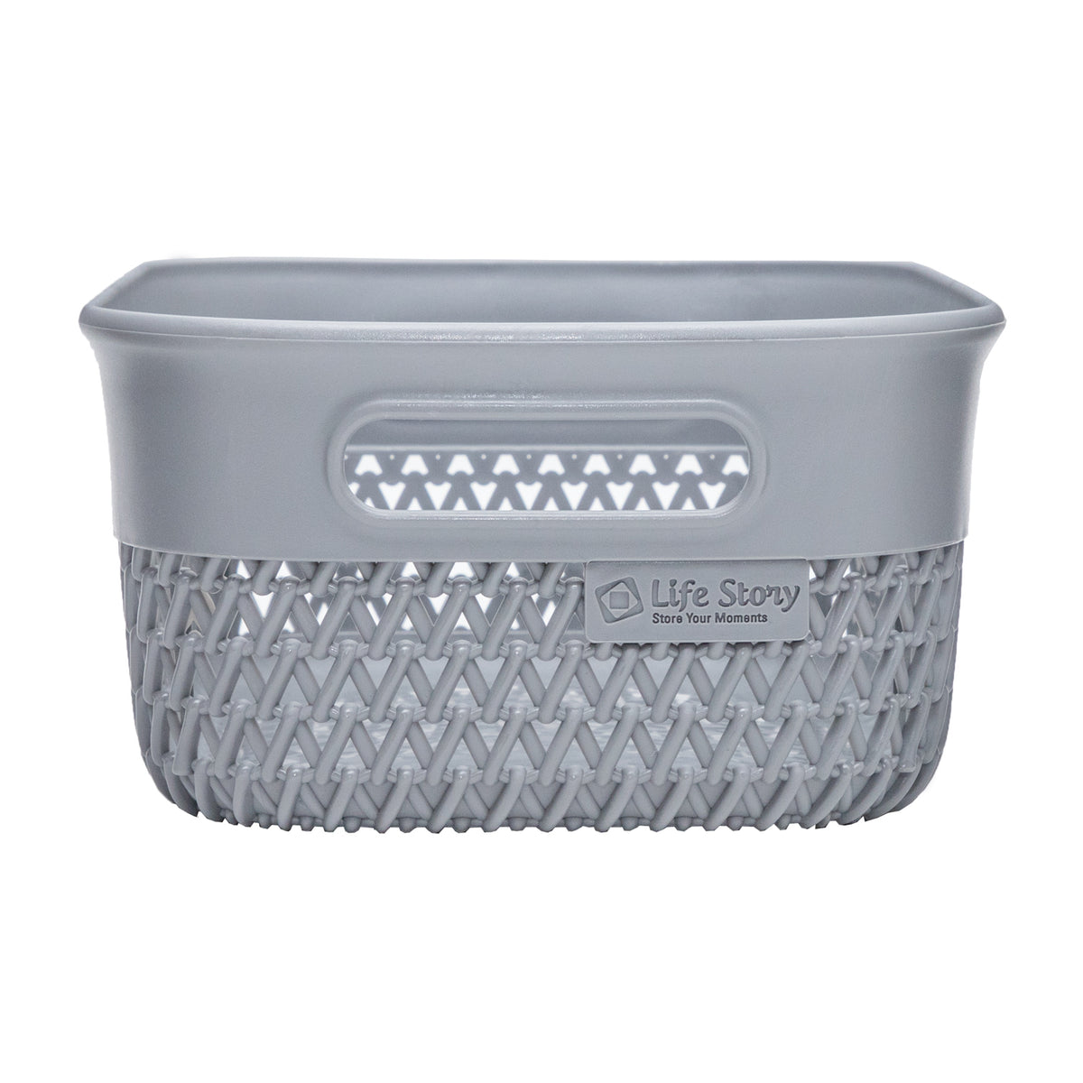 Life Story Lightweight Heavy Duty Storage Woven Trendy Basket 4 Quarts, Grey