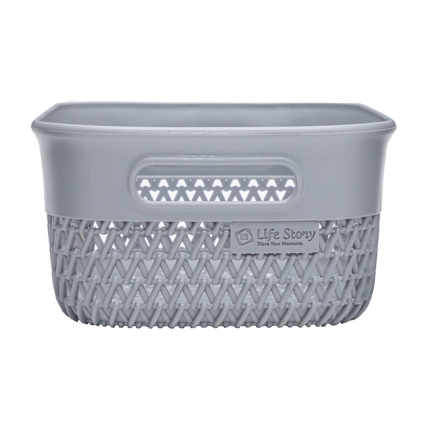 Life Story Lightweight Heavy Duty Storage Woven Trendy Basket 4 Quarts, Grey - VMInnovations