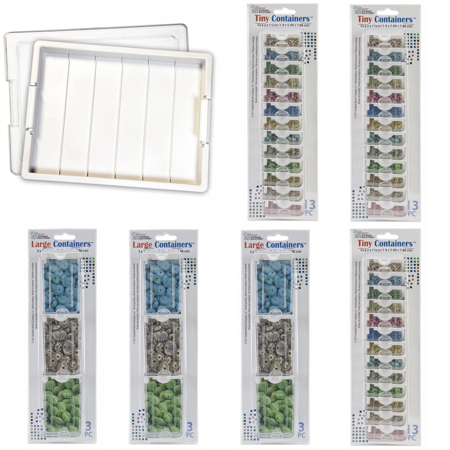 Bead Storage 2 Piece Organizer Bundle with 48 Piece Container Pack for Beads - VMInnovations
