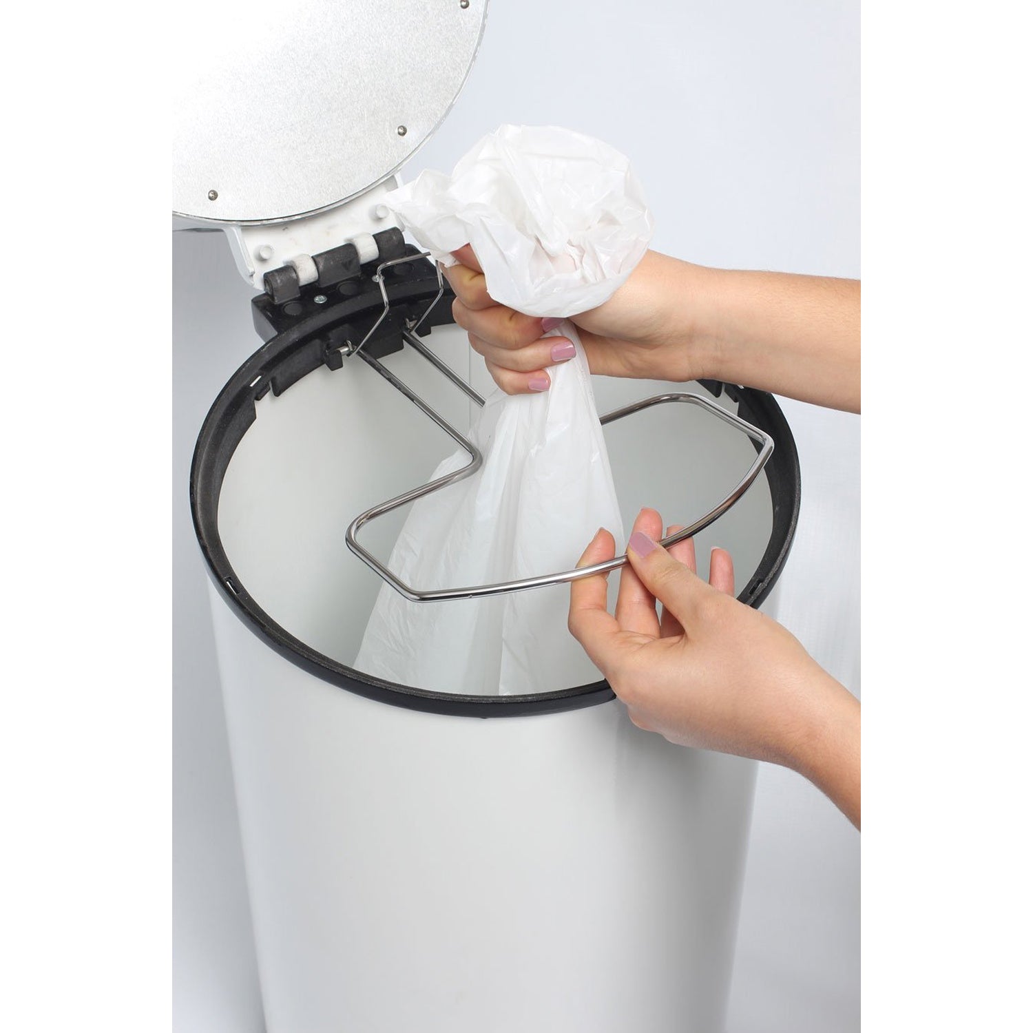 Bubula Step Steel Diaper Pail w/ Air Tight Lid & Lock, Light Pink (Open Box)