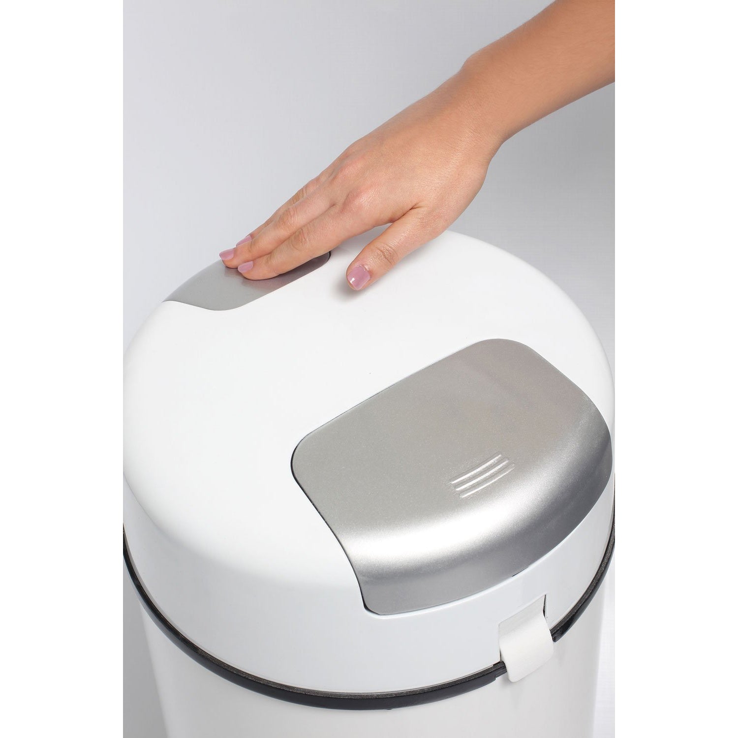 Bubula Step Steel Diaper Waste Pail Container with Air Tight Lid and Lock, Gray
