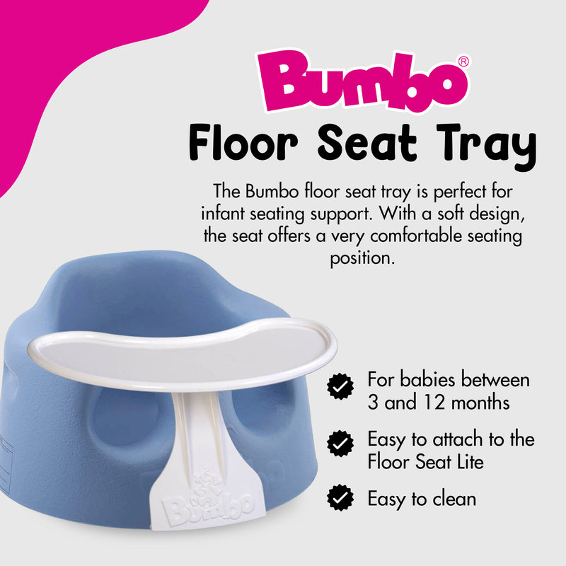 Bumbo Baby Infant Soft Foam Floor Seat w/ Play Top Tray Attachment, Powder Blue