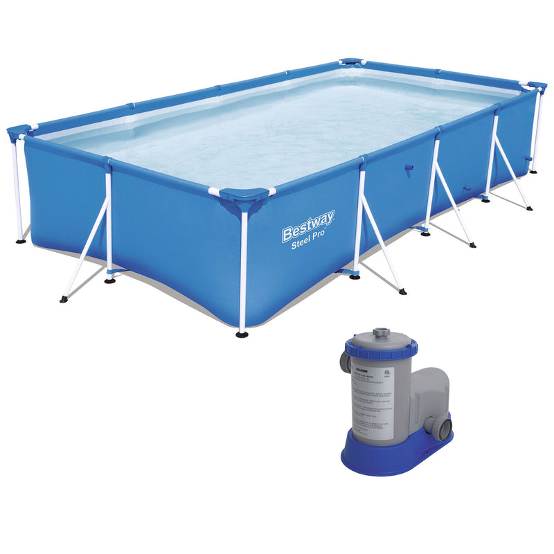 Bestway 13 Foot x 7 Foot x 32 Inch Steel Pro Above Ground Pool and Filter Pump