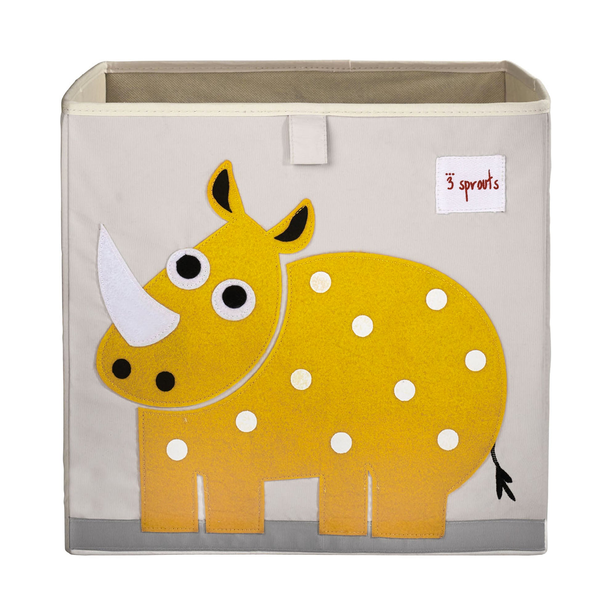 3 Sprouts Foldable Storage Box & Cube Toy Chest Bin for Playroom, Yellow Rhino