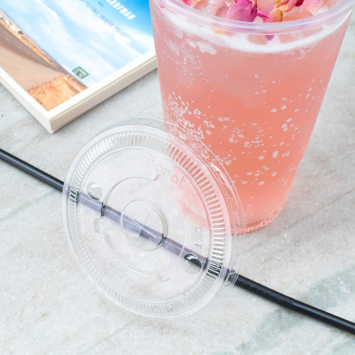 Karat Lids w/ Straw Slot for 32oz Paper & Poly Cold Cups, 600 Count (Open Box)