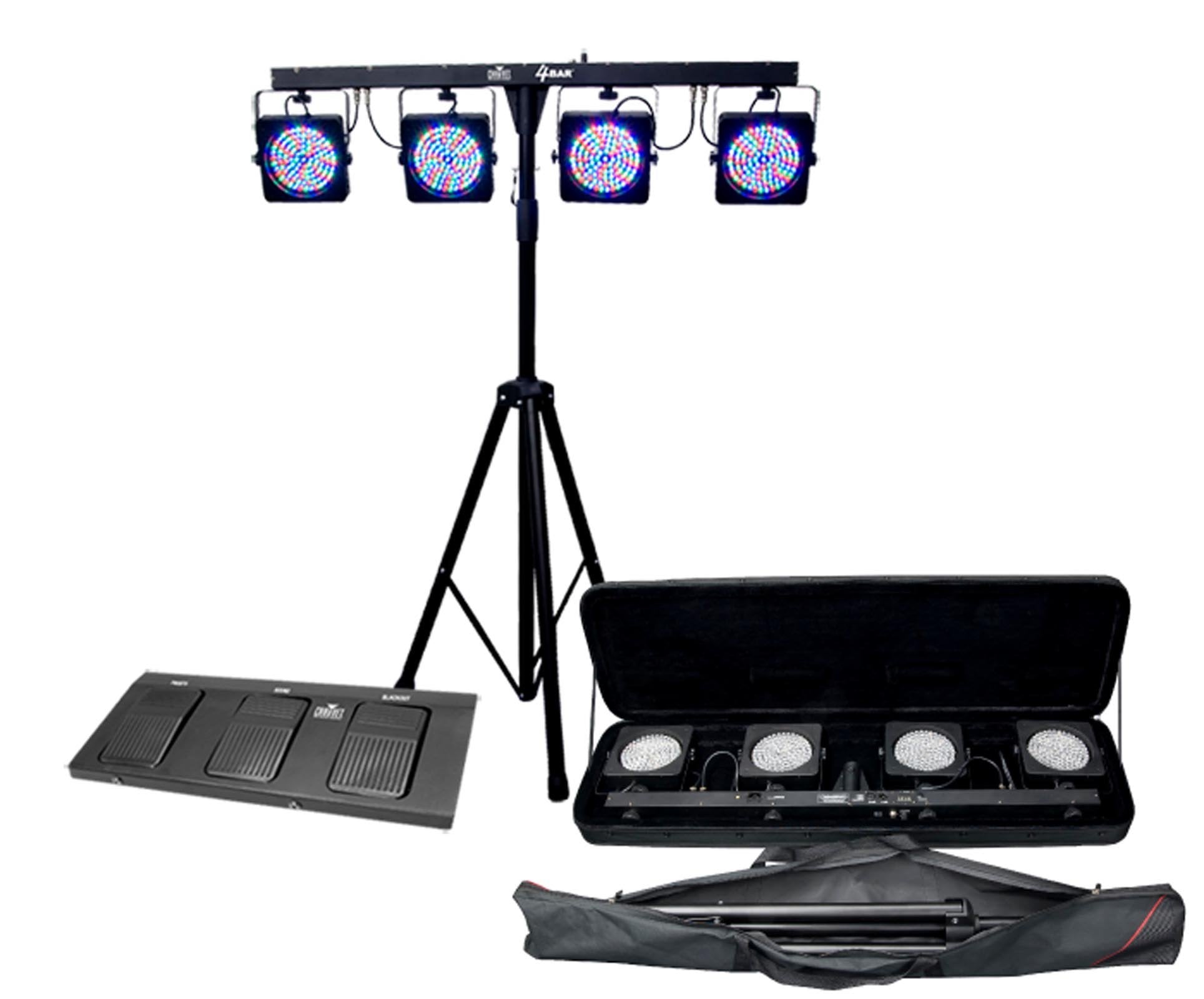 CHAUVET 4 BAR LED Stage Light System w/ Case, Foot Switch & Tripod (Refurbished)