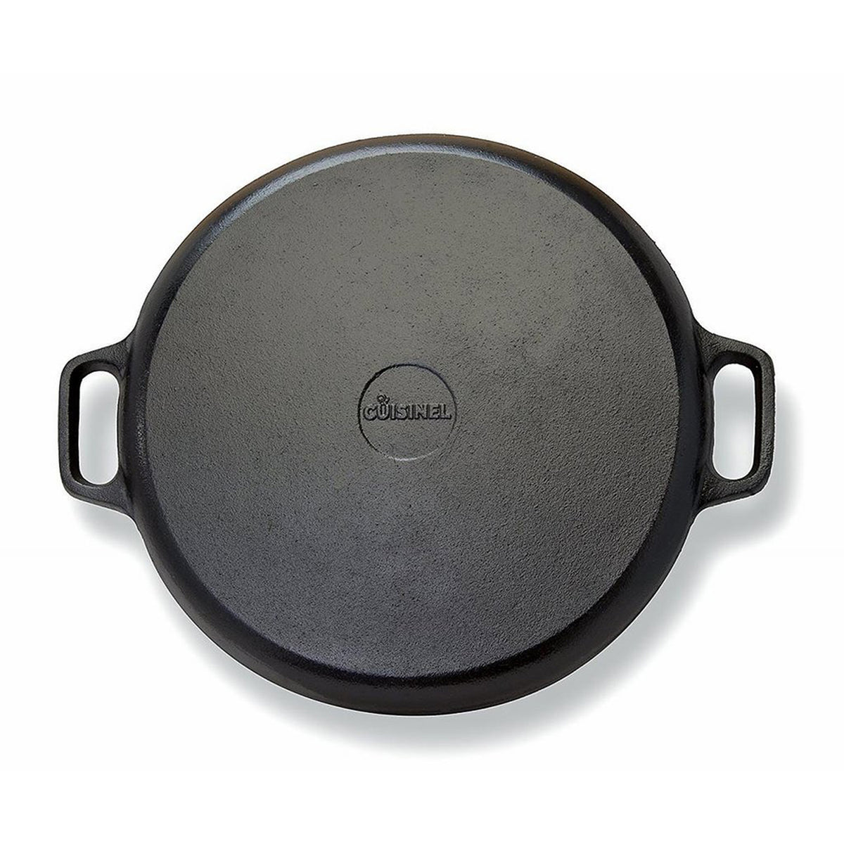 Cuisinel 13.5 Inch Pre Seasoned Cast Iron Baking Grilling Cooking and Pizza Pan