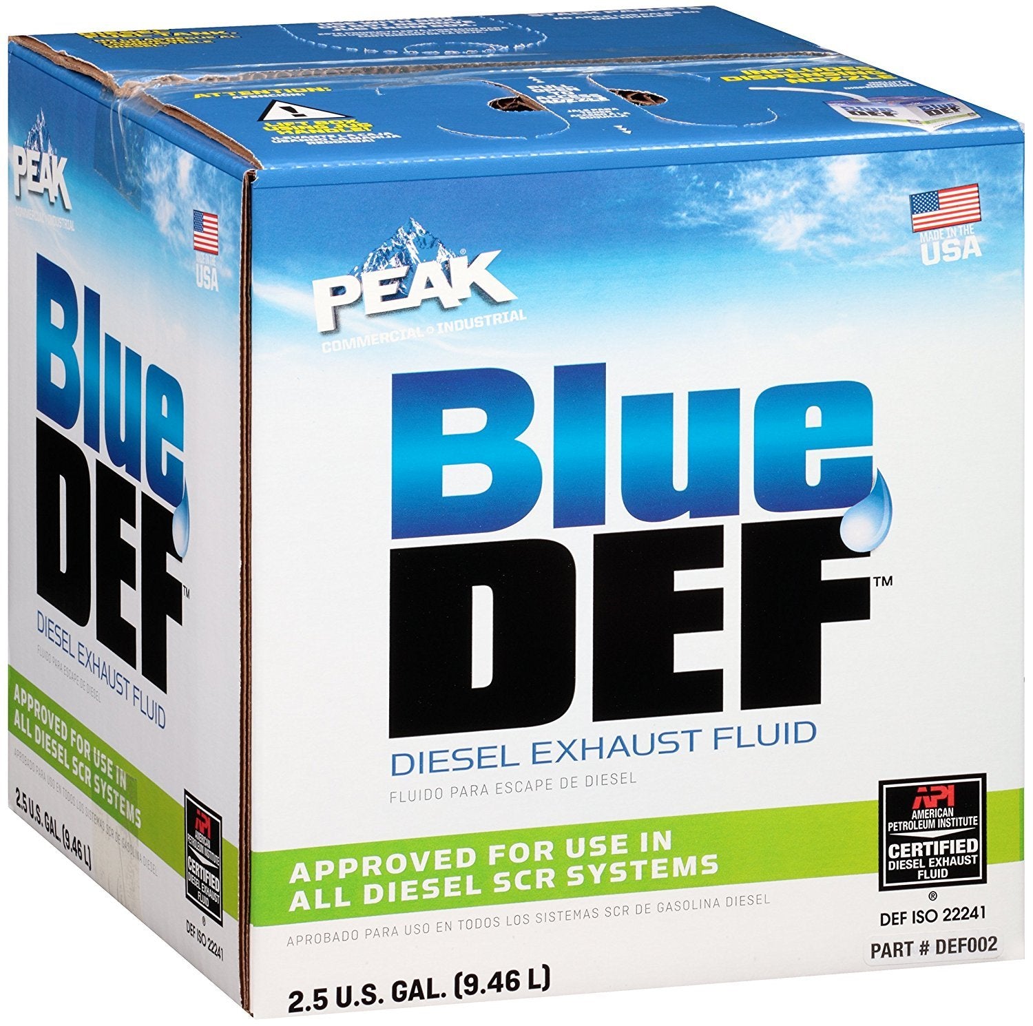 BlueDEF Diesel Urea & Deionized Water 2.5 Gal Jug & Peak Diesel Additive, 32 Oz.