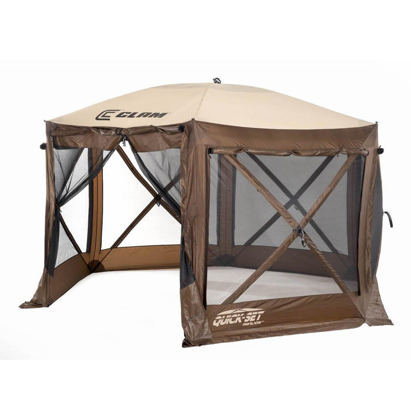 Quick-Set Pavilion Portable Gazebo Canopy Shelter Screen, Brown (For Parts)