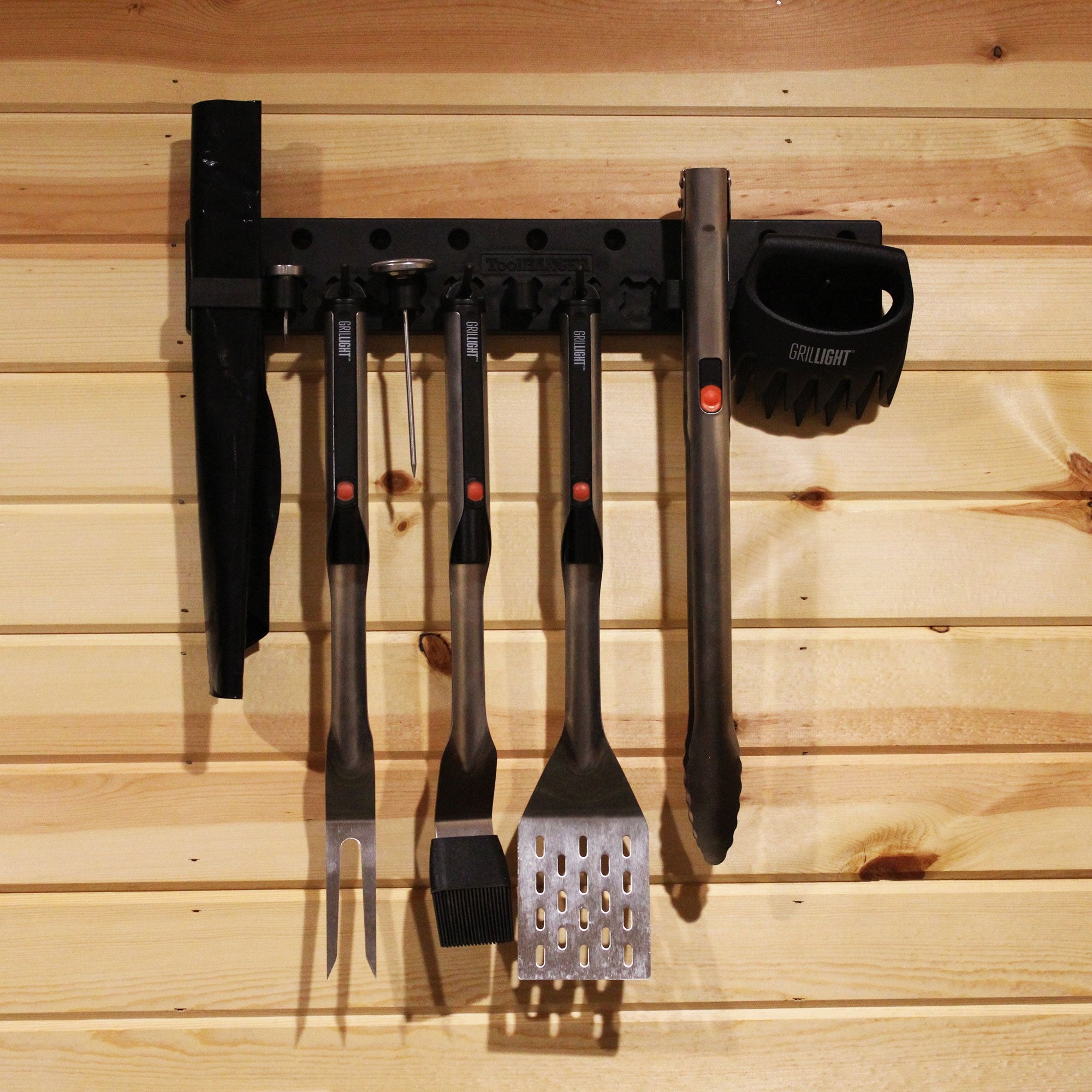 Grillight 1400801 Wall Mounted Grill Utensil & Kitchen Tool Hanger Rack, Black