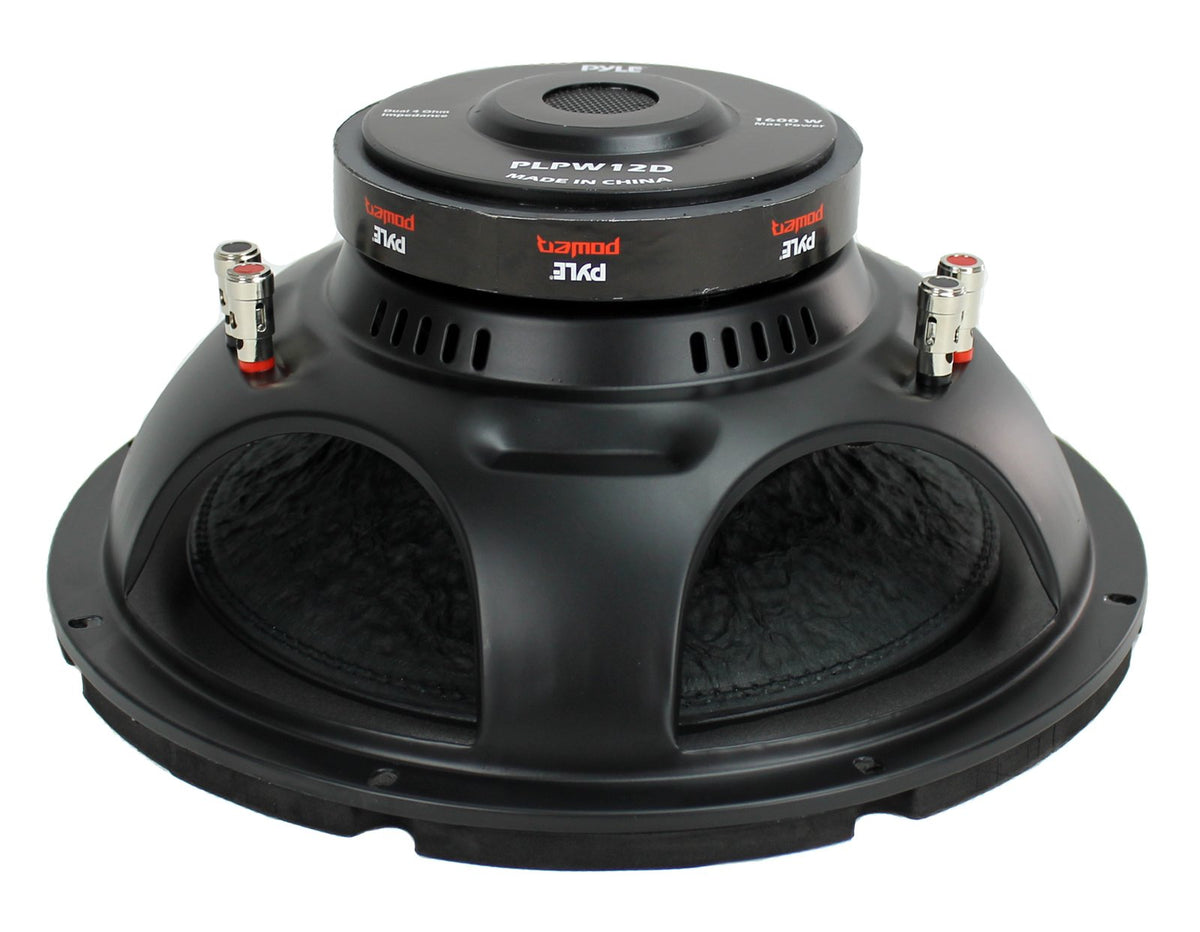 QPower 10 Inch Single Slim Shallow Subwoofer Box and Pyle 1600 Watt Subwoofer