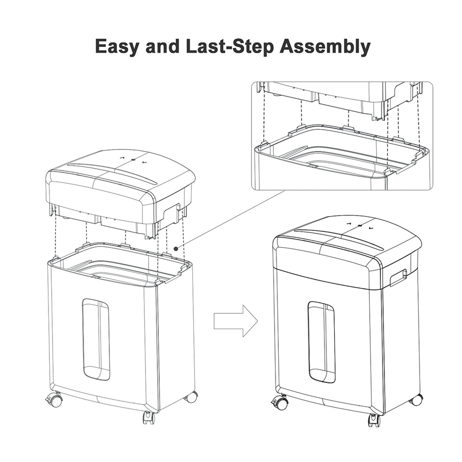 Bonsaii Portable 20 Sheet Cross Cut Paper P-4 High Security Shredder (For Parts)