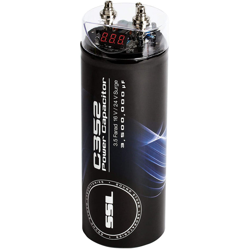 SOUNDSTORM C352 Car Capacitor for Energy Storage to Boost Audio System, Black
