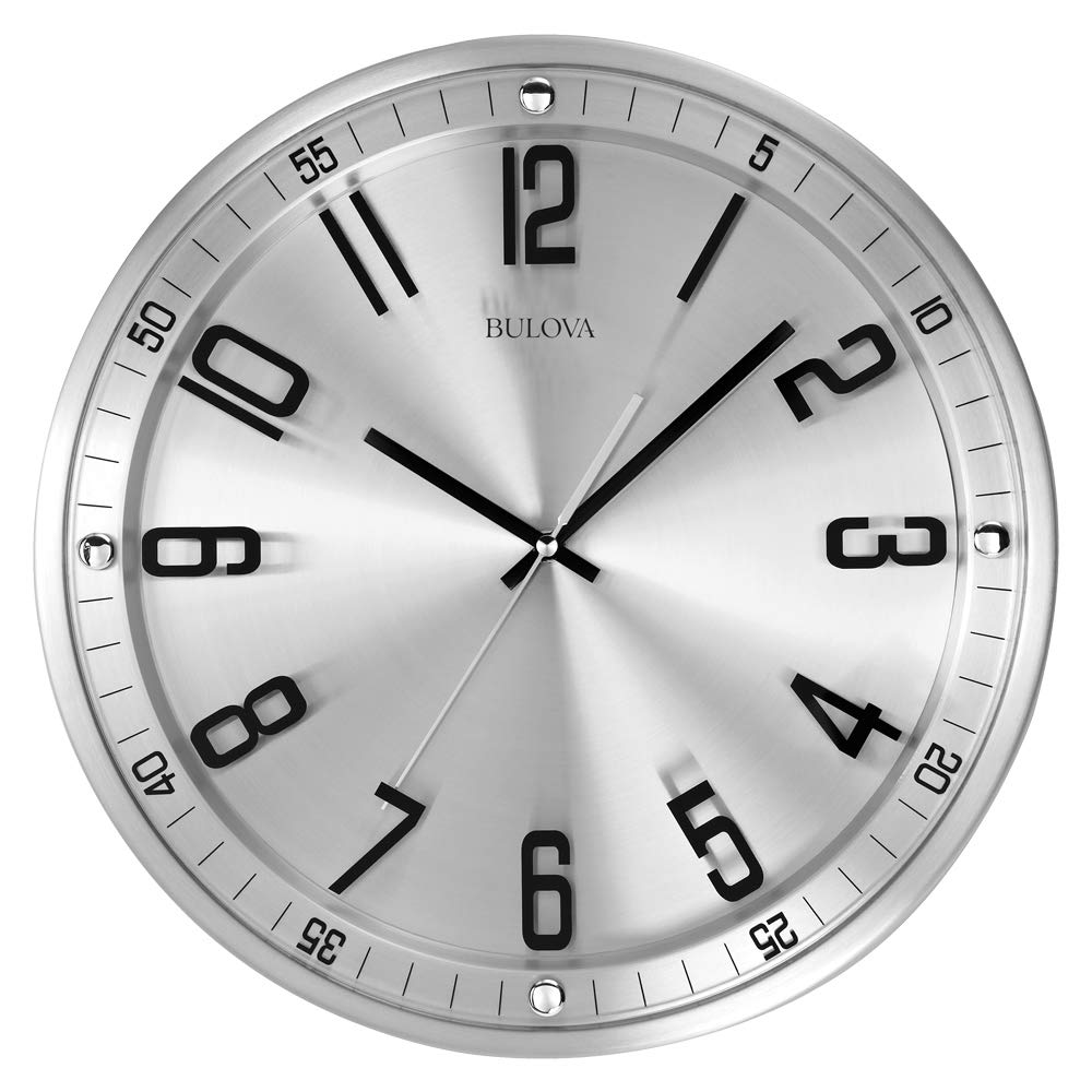 Bulova Clocks Silhouette 13 Inch Metal Analog Wall Clock (Open Box)