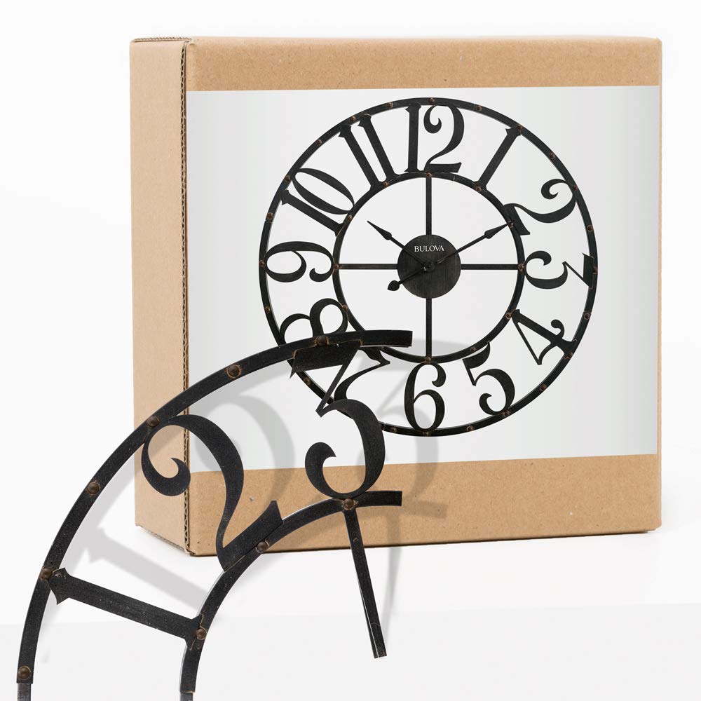 Bulova Clocks Gabriel 45in Oversized Gallery Rustic Analog Wall Clock (Open Box)