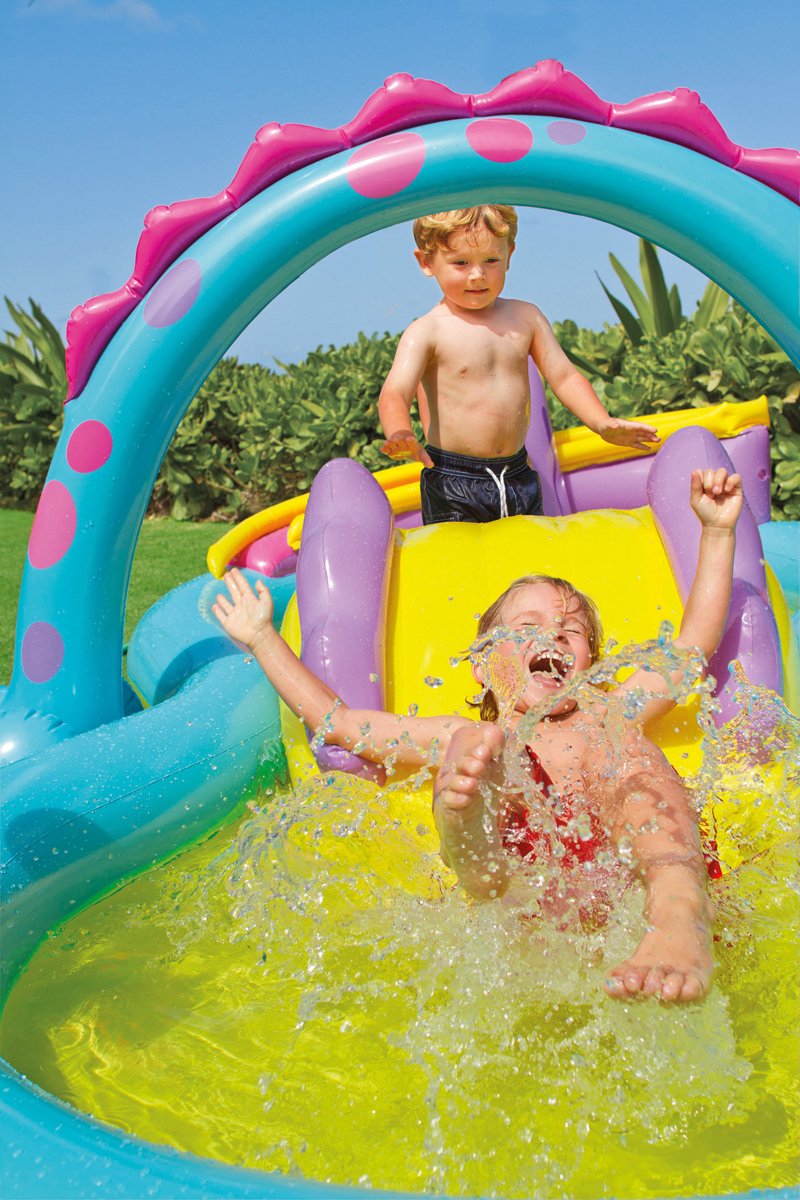 Intex Corded Electric Air Pump w/ Intex Kids Inflatable Play Center Slide