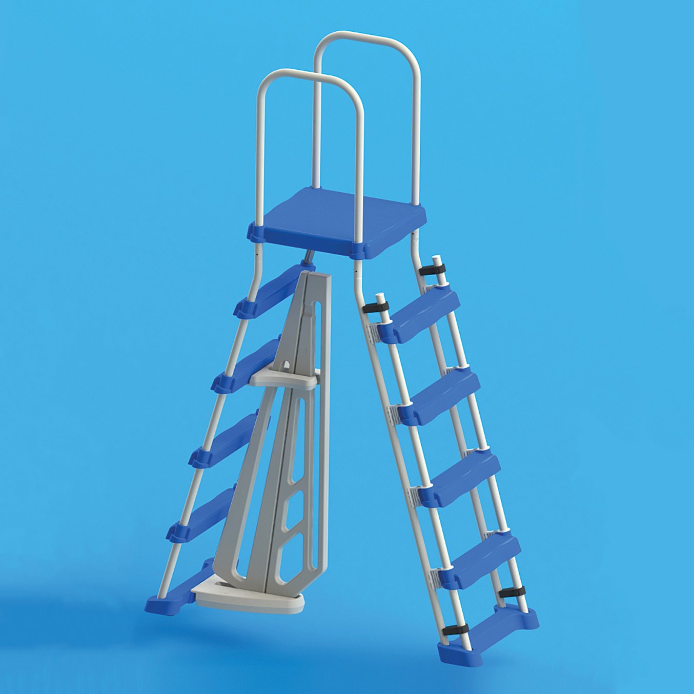 Swimline 48 Inch Pool Ladder with 9x36-Inch Vinyl Protective Pool Ladder Mat