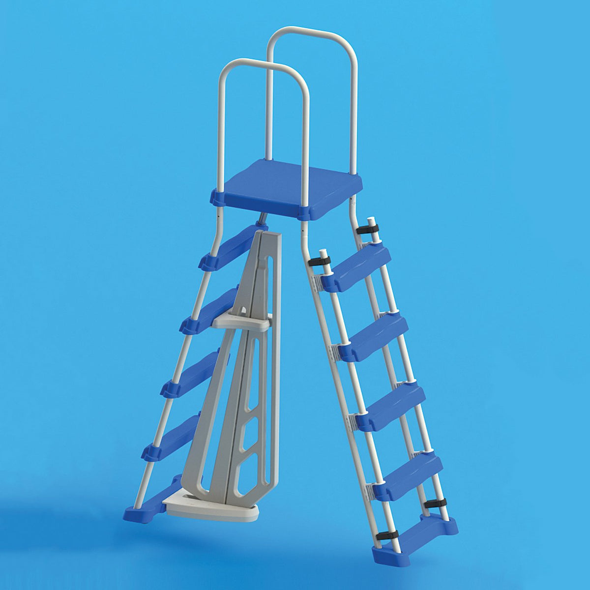 Swimline 48 Inch Pool Ladder with 9x36-Inch Vinyl Protective Pool Ladder Mat