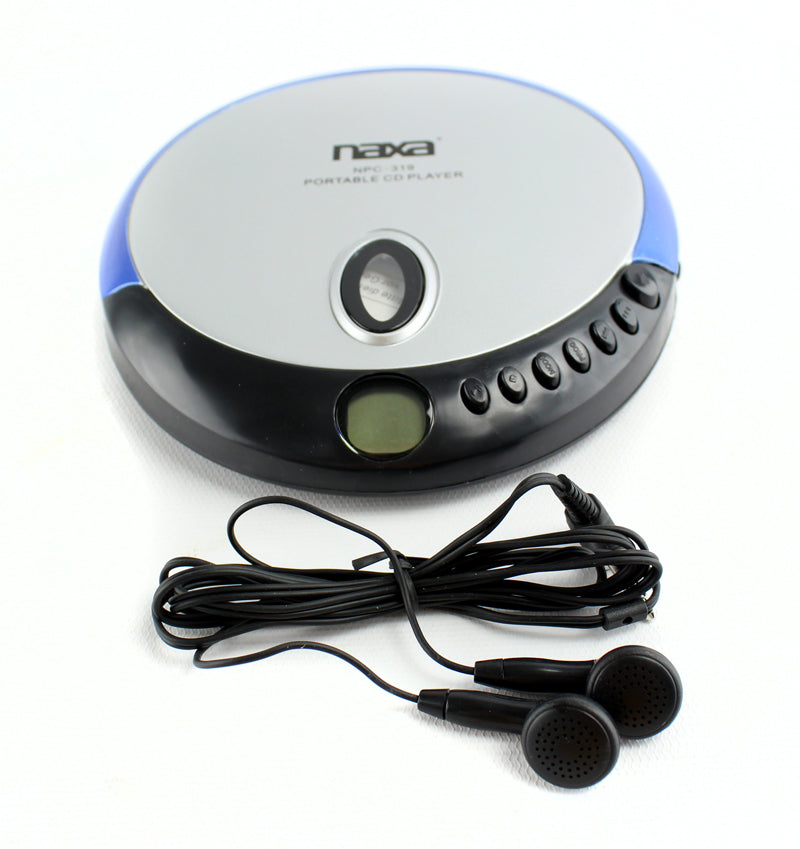 Naxa NX-319 Portable CD Player w/ Earbuds Blue NPC-319