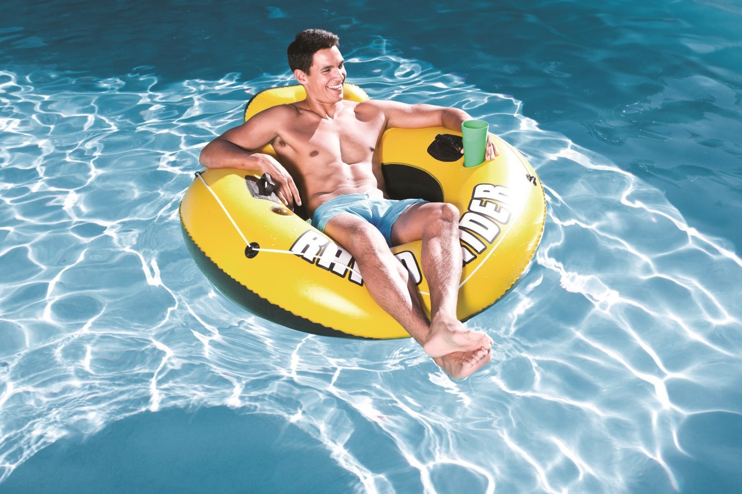 Bestway 95in Inflatable 2 Person Raft (2 Pack) w/ 53in Inflatable Tube (6 Pack) - VMInnovations