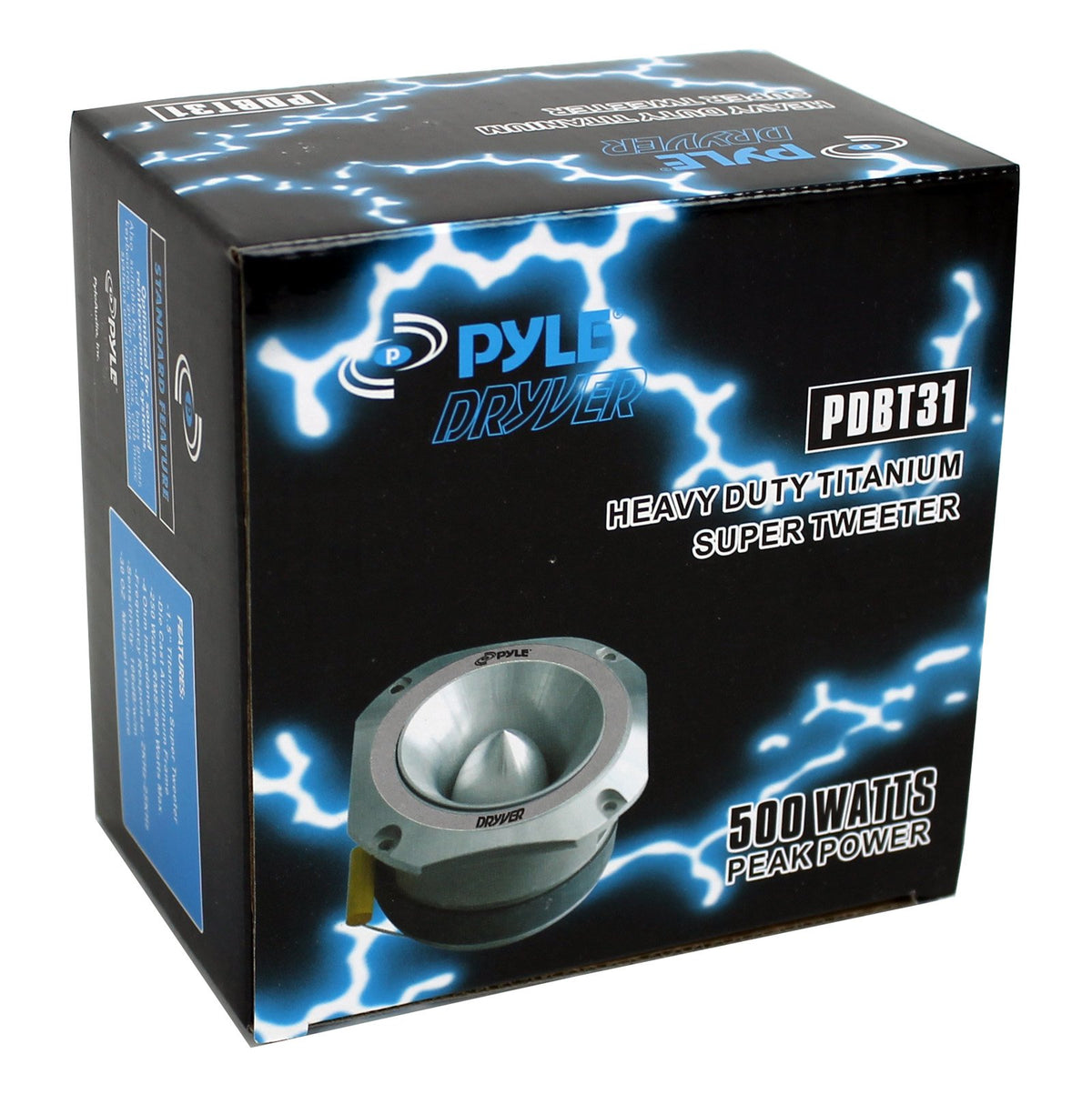 PYLE PDBT31 1.5 Inch 500 Watt 4-Ohm Titanium Super Car Audio Tweeter (10 Pack)