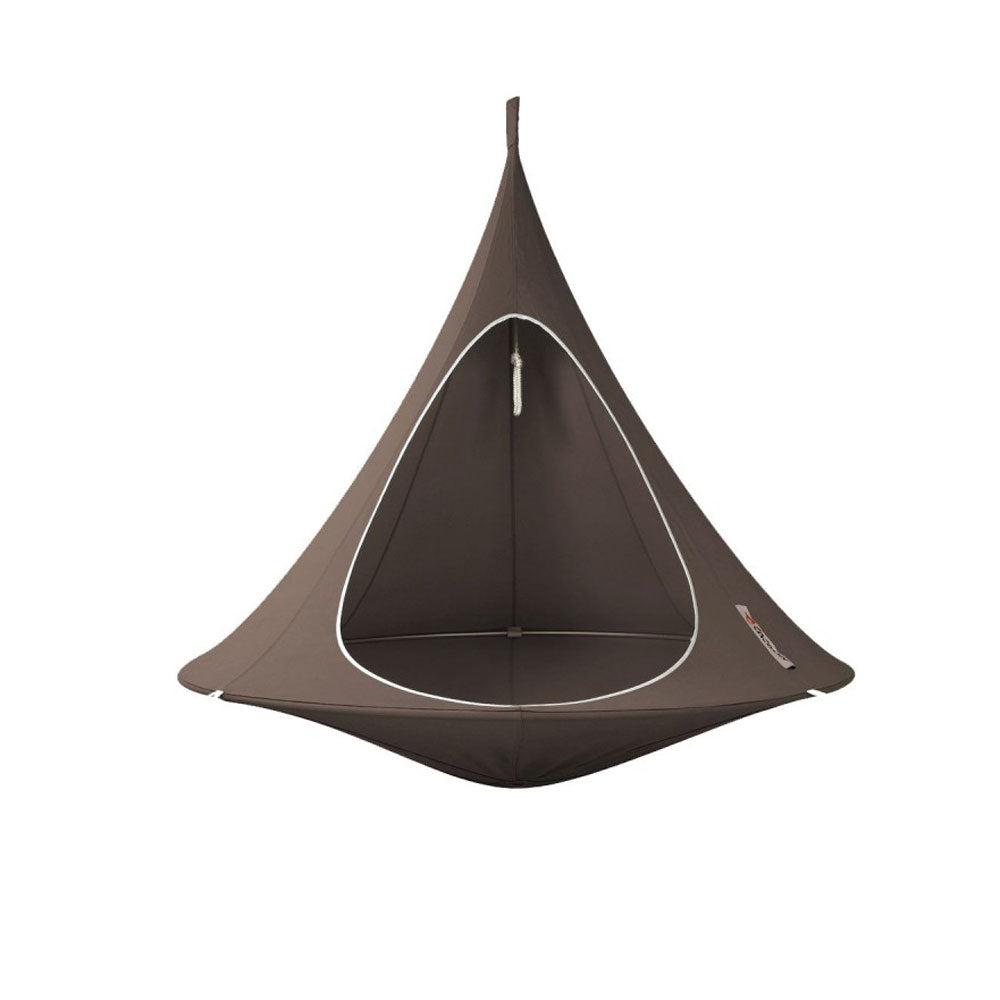 Vivere Sheltered Hanging Chair Polyester Cotton Blend Double, Taupe (Open Box) - VMInnovations
