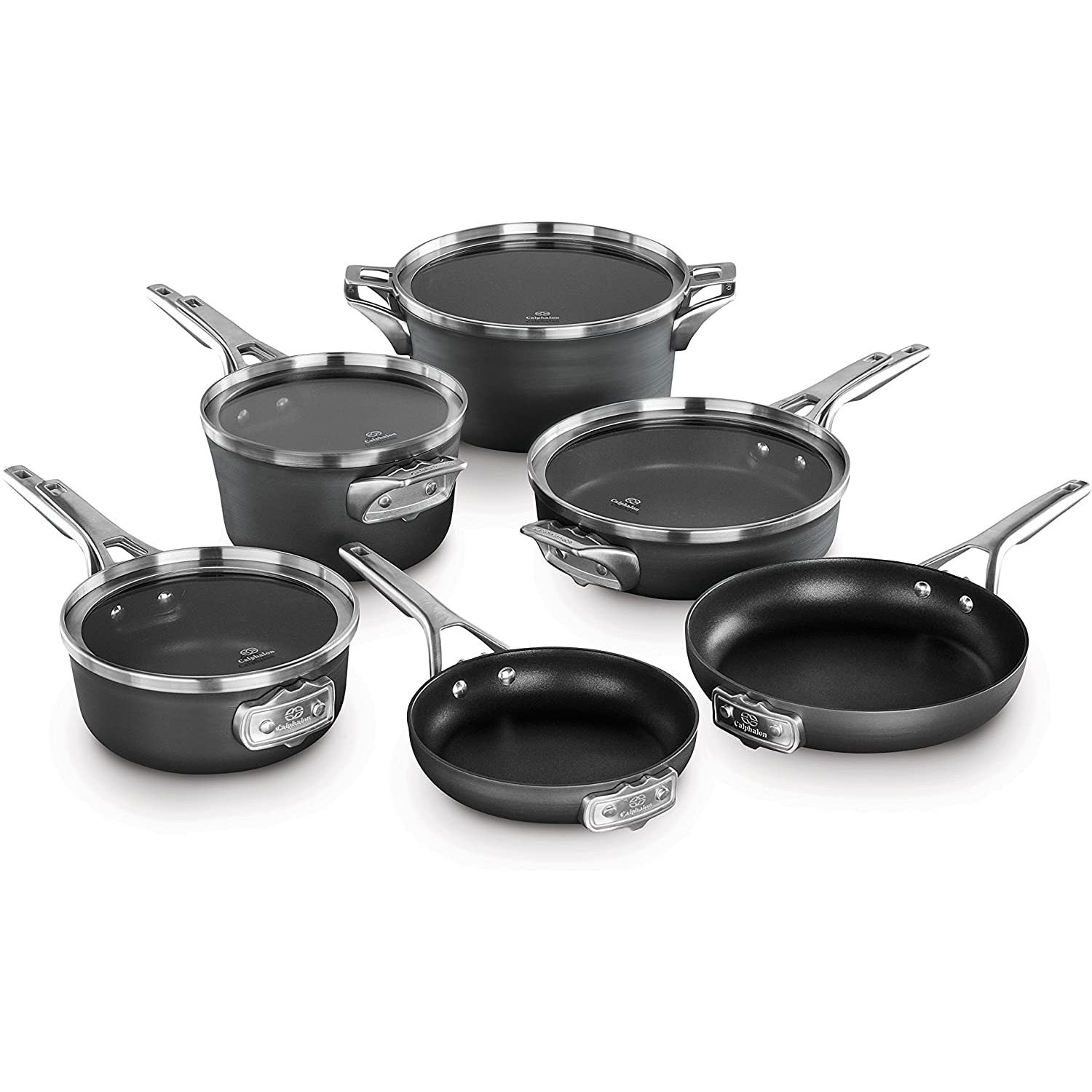 Calphalon Premier Hard Anodized 10 Piece Pot and Pan Cookware Set (For Parts)