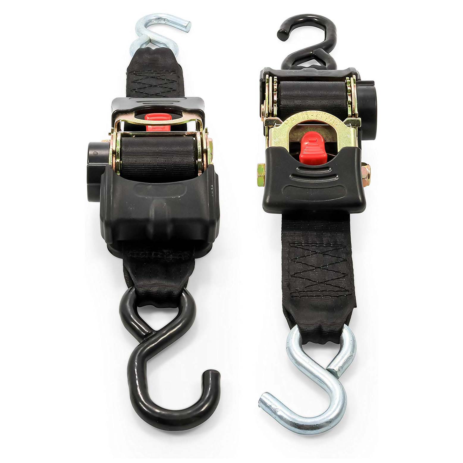 Camco Retractable Hauling & Transporting Ratchet Tie Down Straps, 2-Inch (Used)